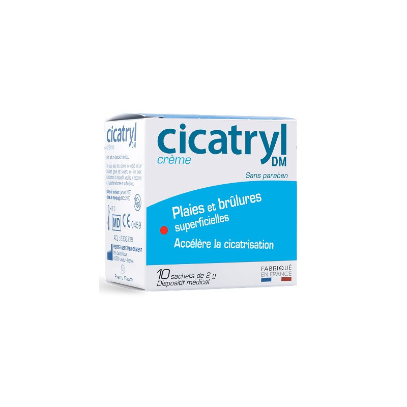 Cicatryl – DM Crème Plaies et Écorchures, 10 sachets de 2 g