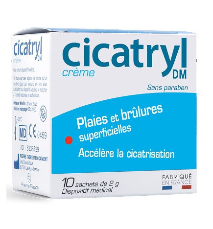 Cicatryl – DM Crème Plaies et Écorchures, 10 sachets de 2 g