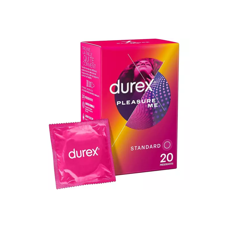 Durex – Préservatifs Pleasure Me, 20 unités