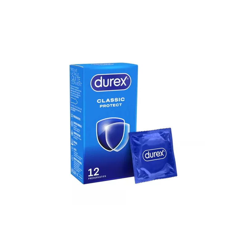 Durex – Préservatifs Classic Protect, 12 unités