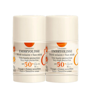 Embryolisse – Stick solaire SPF50+ visage zones sensibles, 2 x 15 g