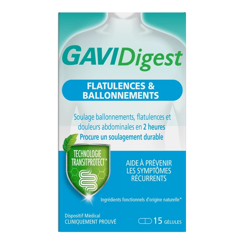 Boots pharmaceuticals – GAVIDigest Flatulences & Ballonnements, 15 gélules