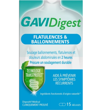 Boots pharmaceuticals – GAVIDigest Flatulences & Ballonnements, 15 gélules