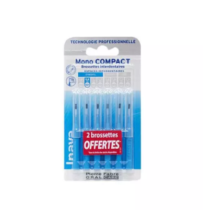 Inava – Brossettes interdentaires Mono Compact étroit 0,8 mm, 4 + 2 offertes