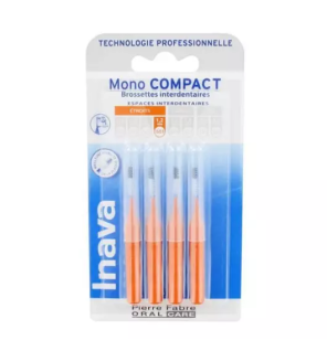 Inava – Brossettes interdentaires Mono Compact étroit 1,2 mm, 4 unités