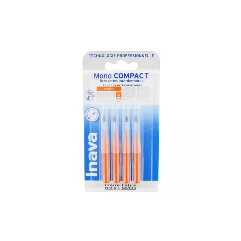 Inava – Brossettes interdentaires Mono Compact étroit 1,2 mm, 4 unités