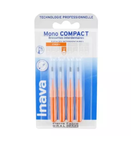 Inava – Brossettes interdentaires Mono Compact étroit 1,2 mm, 4 unités