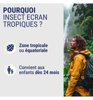 Insect Ecran – Spray peau anti-moustiques tropiques 8h, 75 ml