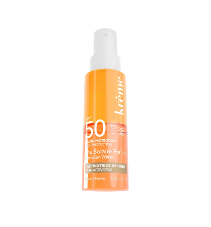 Krème – Eau solaire fraîche SPF50 corps tous types de peaux, 50 ml