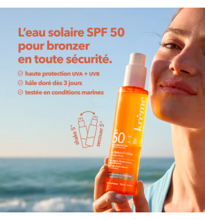 Krème – Eau solaire fraîche SPF50 corps tous types de peaux, 50 ml