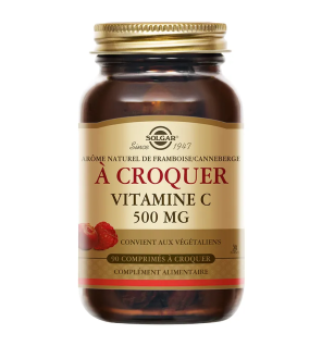Vitamine C – Comprimés à croquer 500 mg goût framboise/cranberry, 90 comprimés