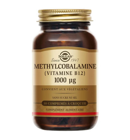 Solgar – Méthylcobalamine Vitamine B12 1000 µg, 30 comprimés à croquer