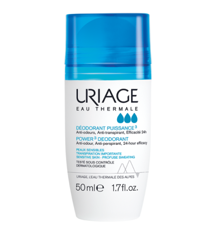 Uriage – Déodorant Puissance 3 Anti-transpirant, 50 ml