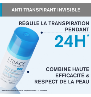 Uriage – Déodorant Puissance 3 Anti-transpirant, 50 ml