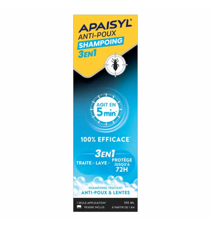 Apaisyl – Shampoing anti-poux 3en1, 100 ml
