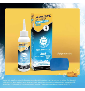 Apaisyl – Shampoing anti-poux 3en1, 100 ml