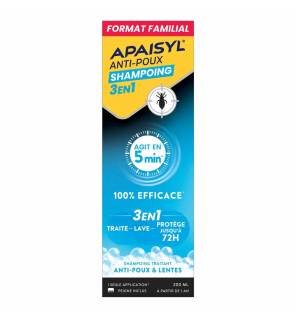 Apaisyl – Shampoing anti-poux 3en1, 200 ml