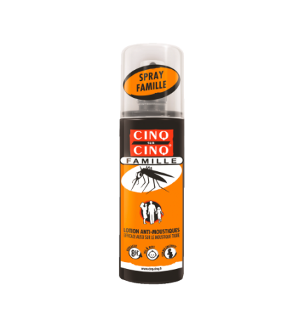 Cinq sur Cinq – Spray Famille Répulsif Anti-Moustiques & Tiques, 100 ml