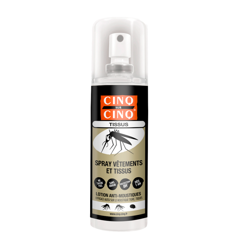 Cinq sur Cinq – Spray Vêtements et Tissus Anti-Moustiques, 100 ml