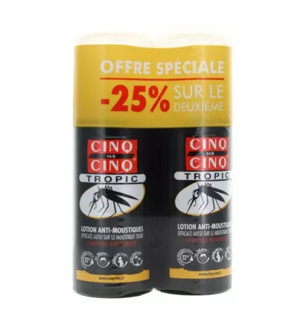 Cinq sur Cinq – Tropic Lotion Anti-Moustiques, 2 x 75 ml