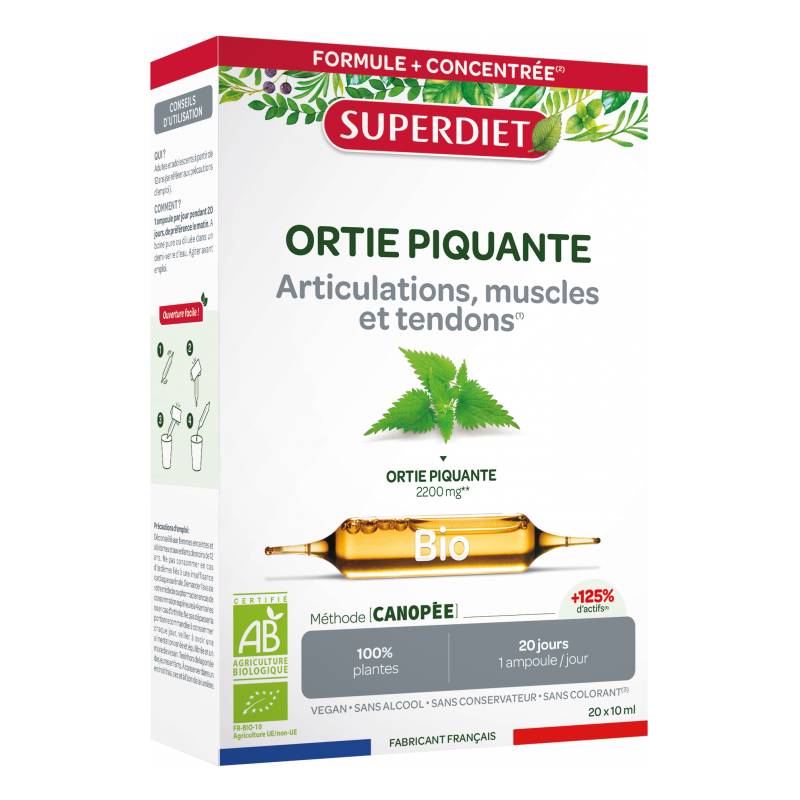 Superdiet – Ortie Piquante Bio, 20 ampoules