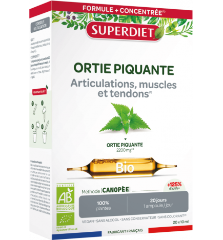 Superdiet – Ortie Piquante Bio, 20 ampoules
