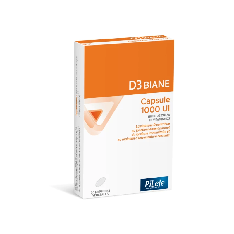 D3 Biane – Vitamine D3 1000 UI, 30 capsules