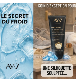 AYV Cosmetics – Cryo Sculpt Gel multi réducteur lissant corps, 200 ml