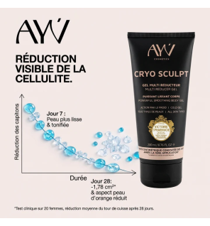 AYV Cosmetics – Cryo Sculpt Gel multi réducteur lissant corps, 200 ml