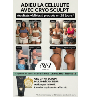 AYV Cosmetics – Cryo Sculpt Gel multi réducteur lissant corps, 200 ml