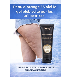 AYV Cosmetics – Cryo Sculpt Gel multi réducteur lissant corps, 200 ml