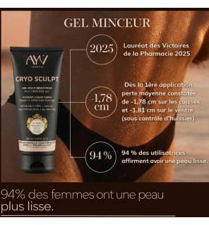 AYV Cosmetics – Cryo Sculpt Gel multi réducteur lissant corps, 200 ml