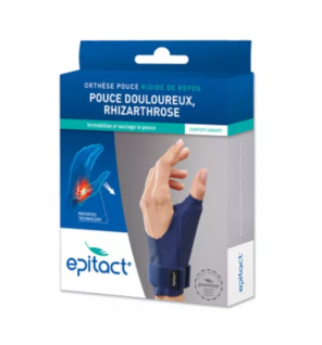 Epitact – Orthèse de pouce nuit thermoformable rigide main gauche taille M, 1 unité