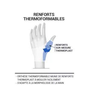 Epitact – Orthèse de pouce nuit thermoformable rigide main gauche taille M, 1 unité