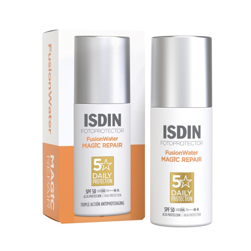Isdin – Fusion Water Magic Repair SPF50 crème solaire visage, 50 ml