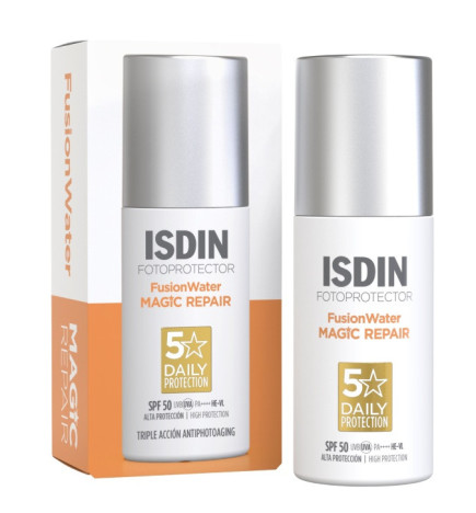 Isdin – Fusion Water Magic Repair SPF50 crème solaire visage, 50 ml