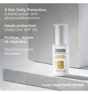 Isdin – Fusion Water Magic Repair SPF50 crème solaire visage, 50 ml