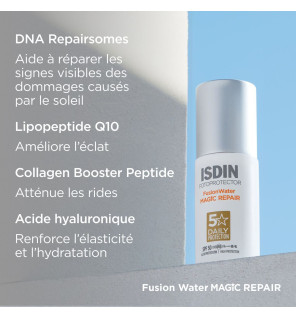 Isdin – Fusion Water Magic Repair SPF50 crème solaire visage, 50 ml