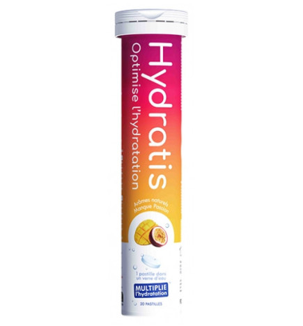 Hydratis – Solution d’hydratation comprimés effervescents mangue passion, 20 comprimés