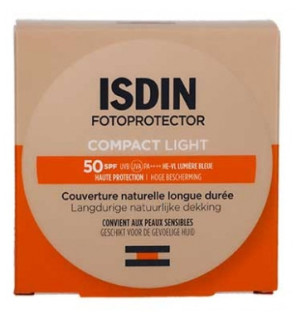 Isdin – Fotoprotector Compact couverture naturelle longue durée SPF50 Light, 10 g