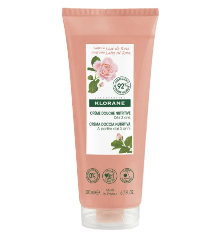 Klorane – Crème douche parfum lait de rose, 200 ml