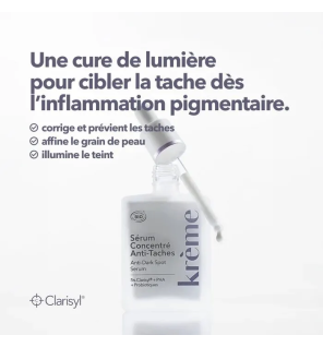 Krème – Sérum concentré anti-taches visage peaux sensibles, 30 ml