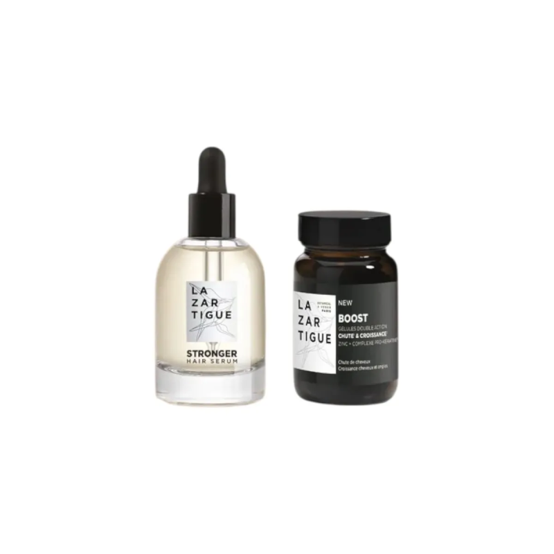 Lazartigue – Coffret Sérum Anti-Chute Réactionnelle + Gélules Double Action, 50 ml + 30 gélules