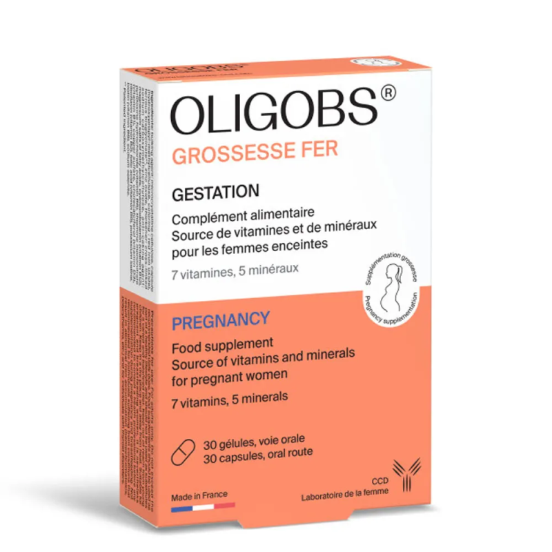 CCD – Oligobs Gestation Grossesse Fer, 30 gélules