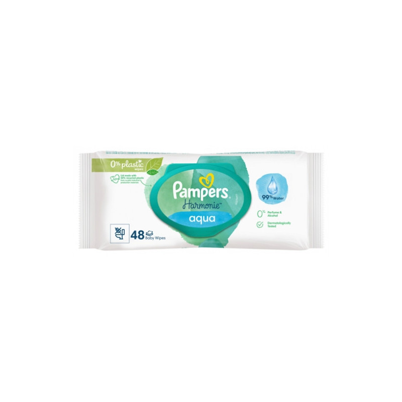 Pampers – Harmonie Aqua Lingettes, 48 unités