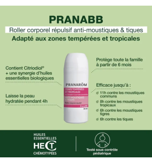 Pranarôm – PRANABB Roller Anti-Moustiques Bébé, 30 ml
