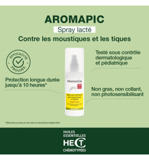 Pranarôm – Spray lacté anti-moustiques et tiques Aromapic, 100 ml