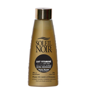 Soleil Noir – Lait Vitaminé Sans Filtre Peaux Très Mates et Bronzées, 150 ml