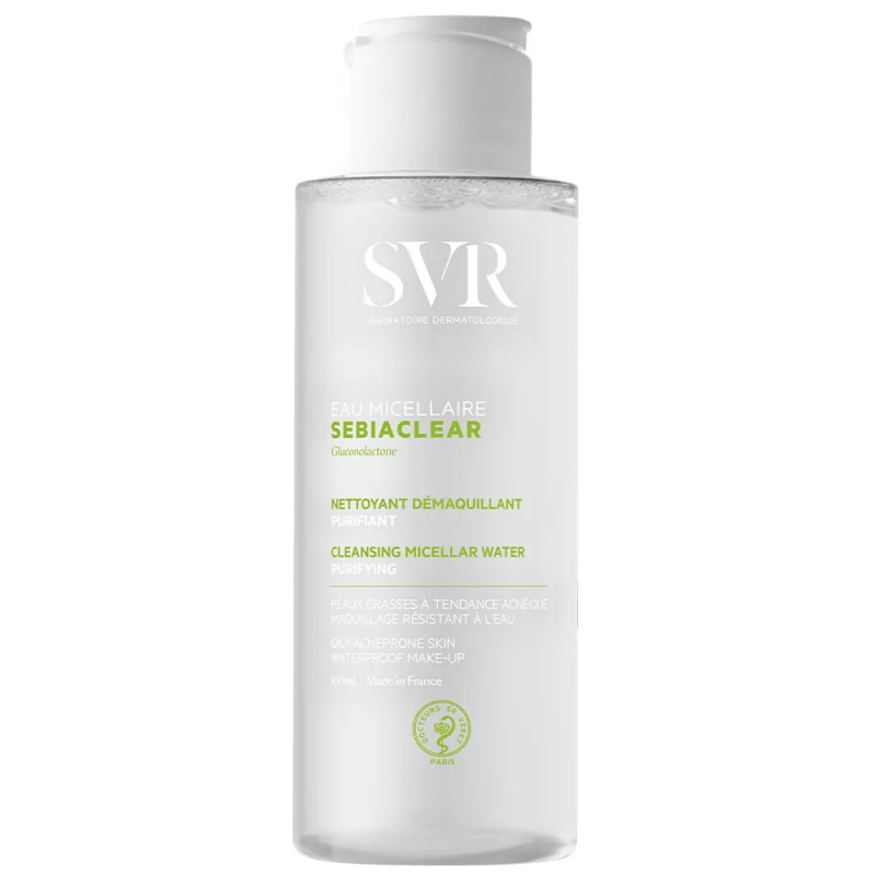 SVR – Sebiaclear Eau Micellaire Nettoyante et Démaquillante, 100 ml