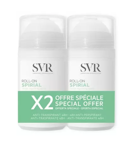 SVR – Spirial Déodorant Anti-Transpirant 48H Roll-On, 2 x 50 ml